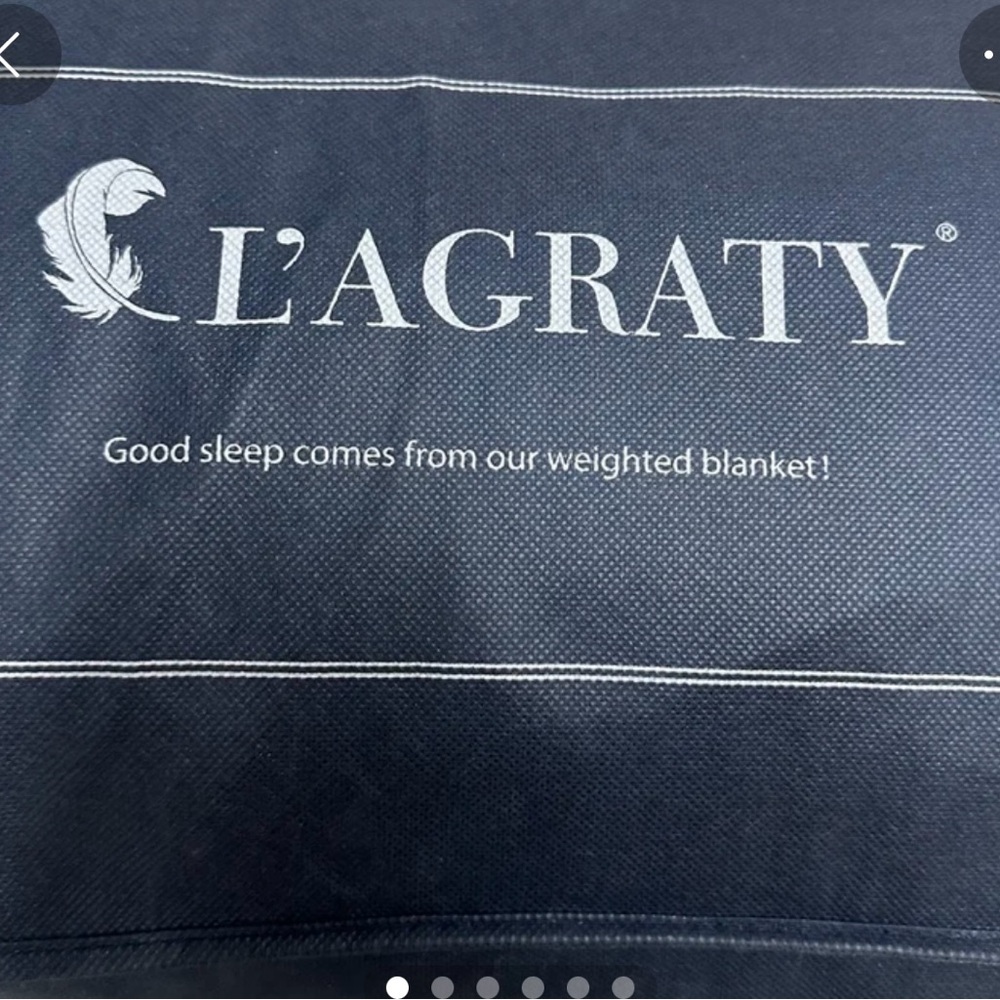 L'AGRATY Weighted Blank 48"x72" 15lbs Cooling Breathable Heavy Blanket Navy Blue